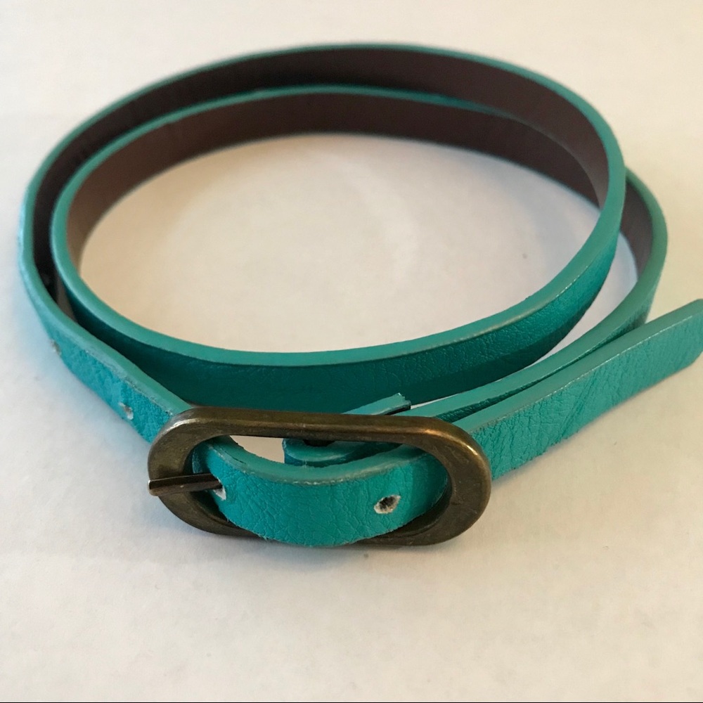 Turquoise Pleather Belt